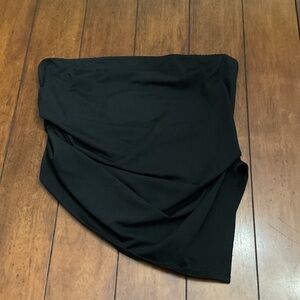 Black Asymmetrical Strapless Top